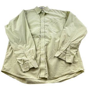 Cinch Men's Green and White Long Sleeve Button Down 100% Cotton Shirt Sz L